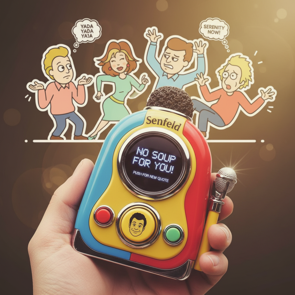 Seinfeld Quoter Device with characters illustration
